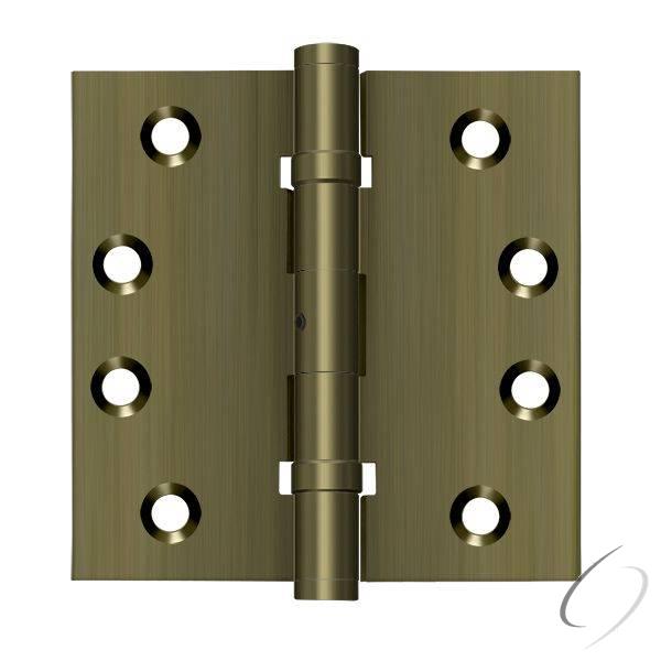 DSB4NB5 4" x 4" Square Hinge; Ball Bearings; Antique Brass Finish