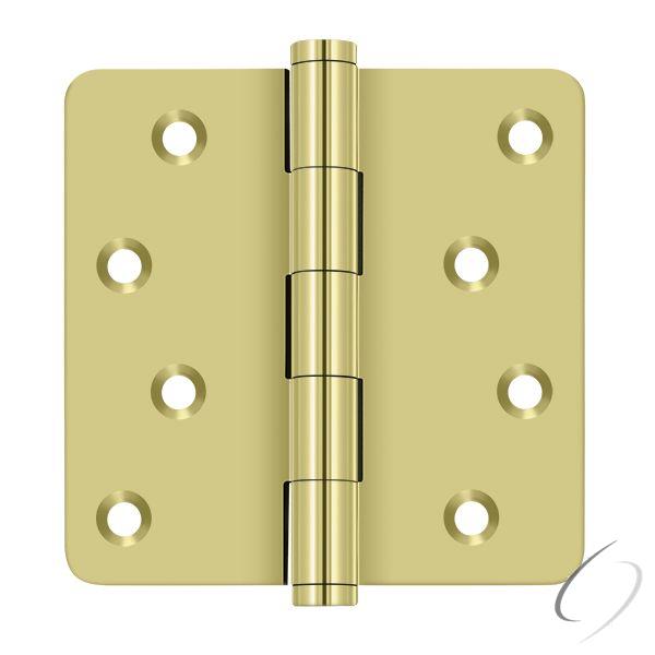 DSB4R43-RZ 4" x 4" x 1/4" Radius Hinge / Zig-Zag; Bright Brass Finish