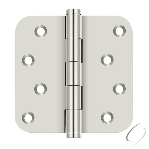 DSB4R514-RZ 4" x 4" x 5/8" Radius Hinge / Zig-Zag; Bright Nickel Finish