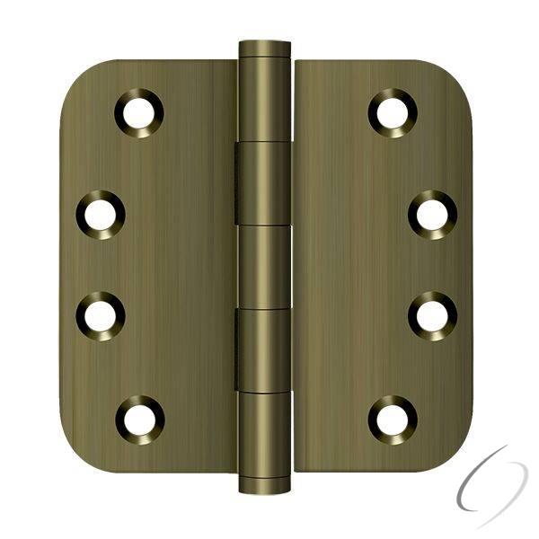 DSB4R55 4" x 4" x 5/8" Radius Hinge; Antique Brass Finish