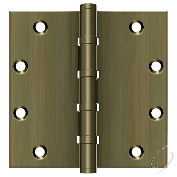 DSB55B5 5" x 5" Square Ball Bearing Hinge; Antique Brass Finish