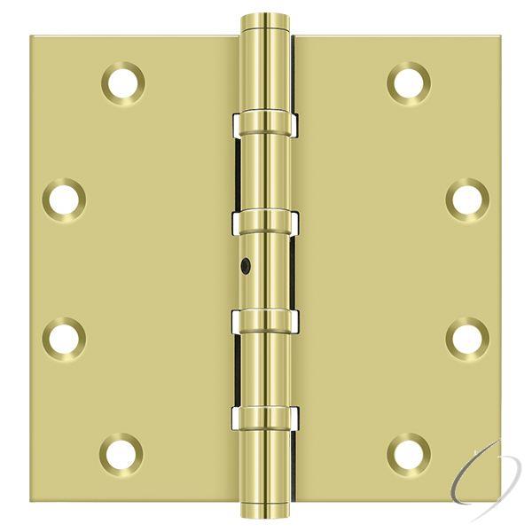 DSB55NB3 5" x 5" Square Ball Bearing Hinge; Bright Brass Finish