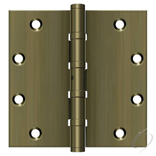 DSB55NB5 5" x 5" Square Ball Bearing Hinge; Antique Brass Finish