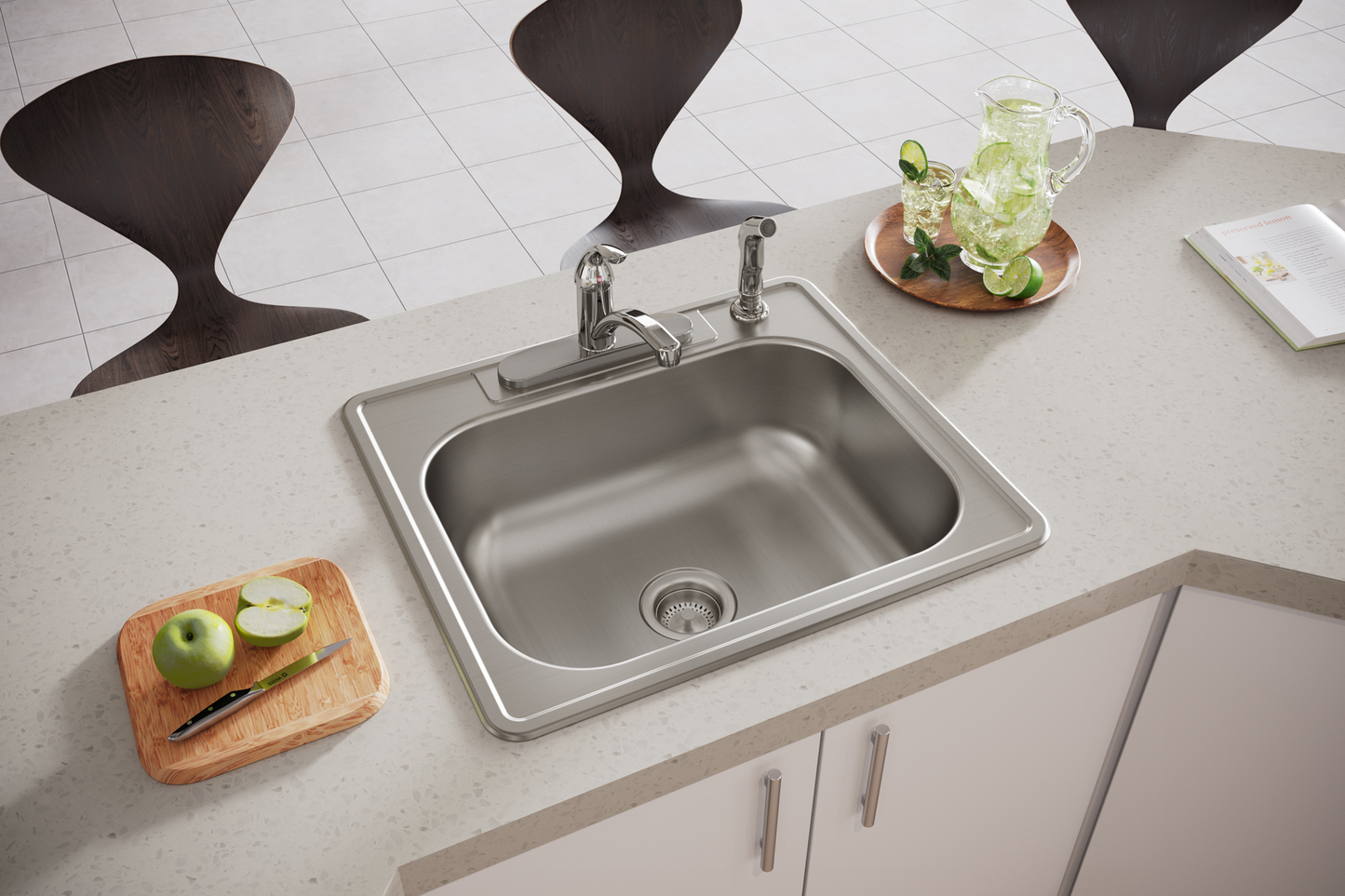 Elkay DSE125224 - Dayton Stainless Steel 25" x 22" x 8-1/16", Single Bowl Drop-in Sink