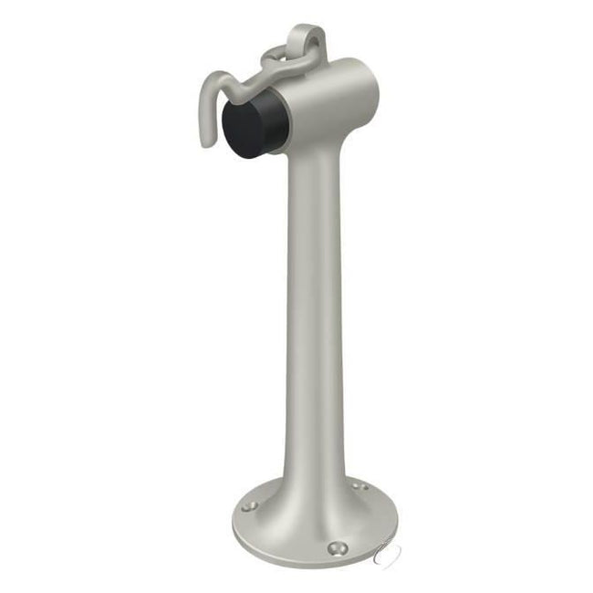 DSF830U15 Floor Mount; 8" Bumper with Hook & Eye; Heavy Duty; Satin Nickel Finish