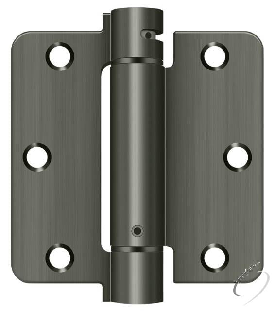 DSH35R415A 3-1/2" x 3-1/2" x 1/4" Spring Hinge; Antique Nickel Finish