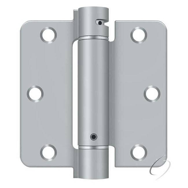 DSH35R426D 3-1/2" x 3-1/2" x 1/4" Spring Hinge; Satin Chrome Finish