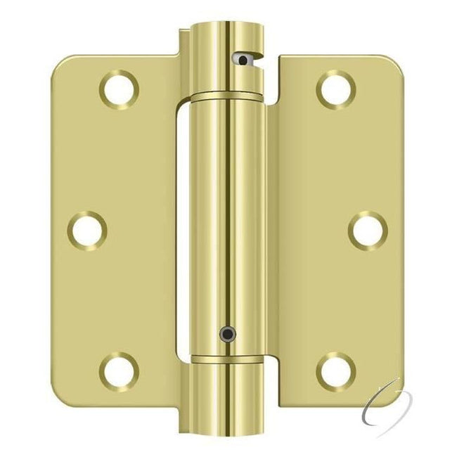 DSH35R43 3-1/2" x 3-1/2" x 1/4" Spring Hinge; Bright Brass Finish