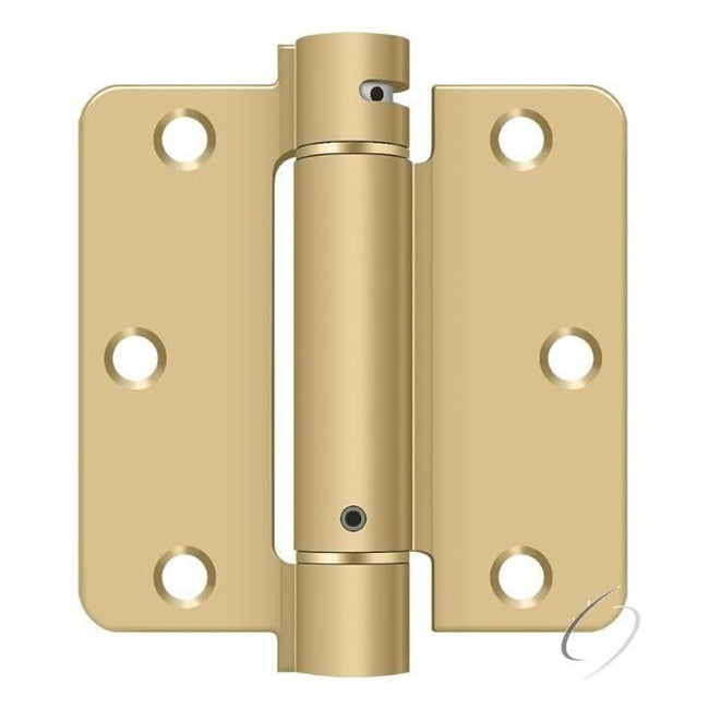 DSH35R44 3-1/2" x 3-1/2" x 1/4" Spring Hinge; Satin Brass Finish