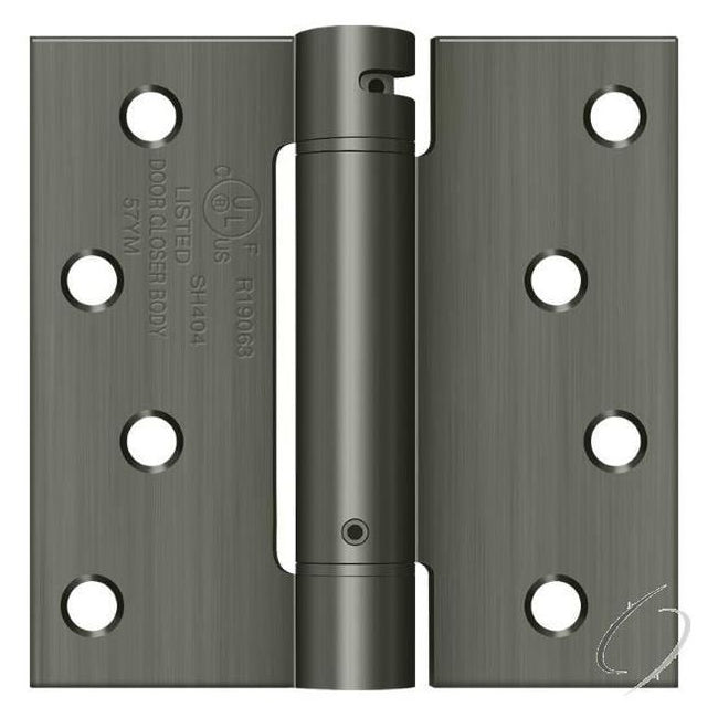 DSH44U15A 4" x 4" Spring Hinge; Antique Nickel Finish