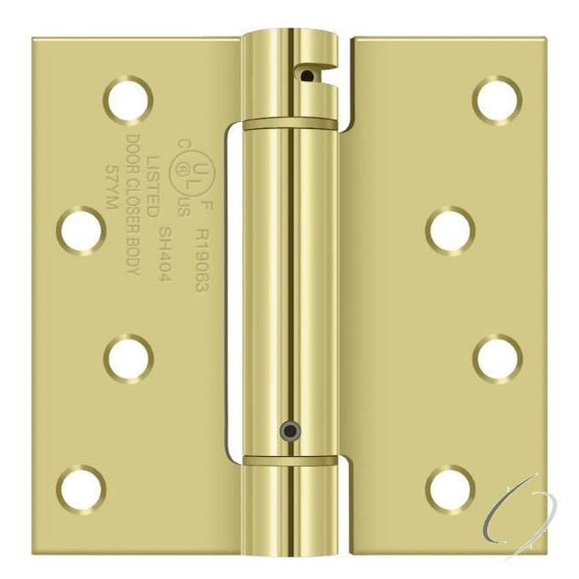 DSH44U3 4" x 4" Spring Hinge; Bright Brass Finish