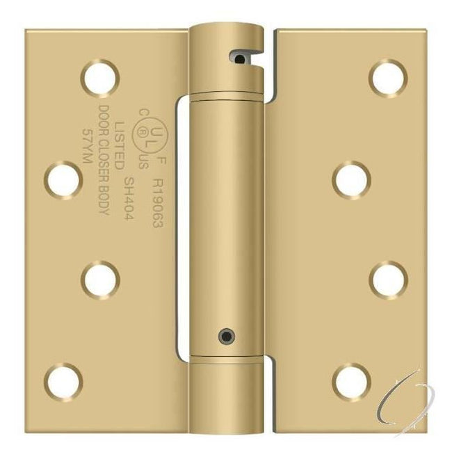 DSH44U4 4" x 4" Spring Hinge; Satin Brass Finish