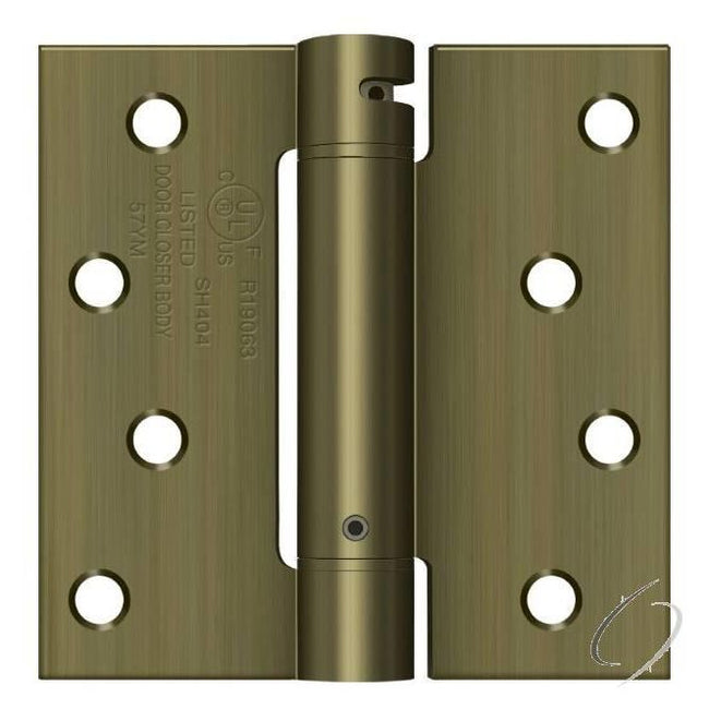 DSH44U5 4" x 4" Spring Hinge; Antique Brass Finish