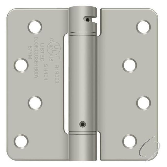 DSH4R415 4" x 4" x 1/4" Spring Hinge; Satin Nickel Finish