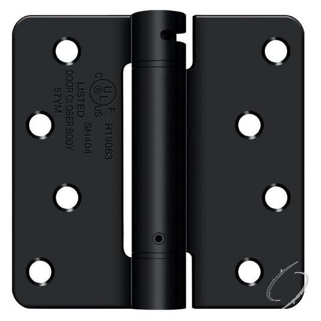 DSH4R41B 4" x 4" x 1/4" Spring Hinge; Flat Black Finish