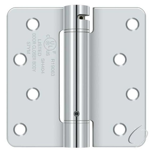 DSH4R426 4" x 4" x 1/4" Spring Hinge; Bright Chrome Finish