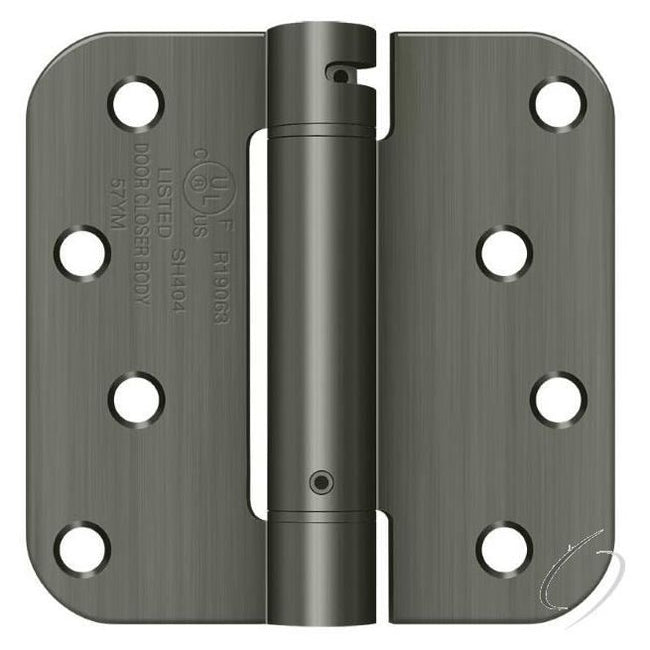 DSH4R515A 4" x 4" 5/8" Radius Spring Hinge; Antique Nickel Finish