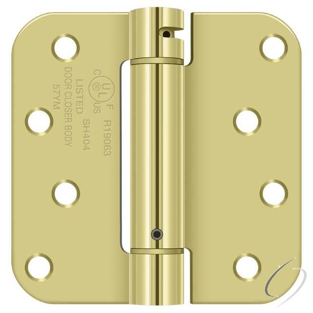 DSH4R53T 4" x 4"; 5/8" Radius Corner Hinge; TT; Bright Brass Finish