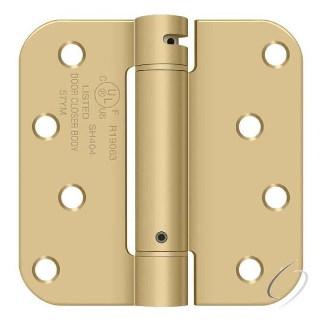 DSH4R54-Z 4" x 4" 5/8" Radius Spring Hinge; Satin Brass Finish