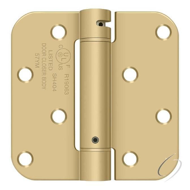 DSH4R54BM 4" x4" 5/8" Radius Spring Hinge Benchmark; Satin Brass Finish