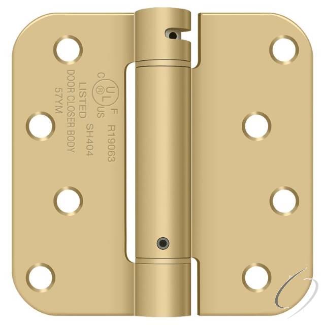 DSH4R54T 4" x 4"; 5/8" Radius Corner Hinge; TT; Satin Brass Finish