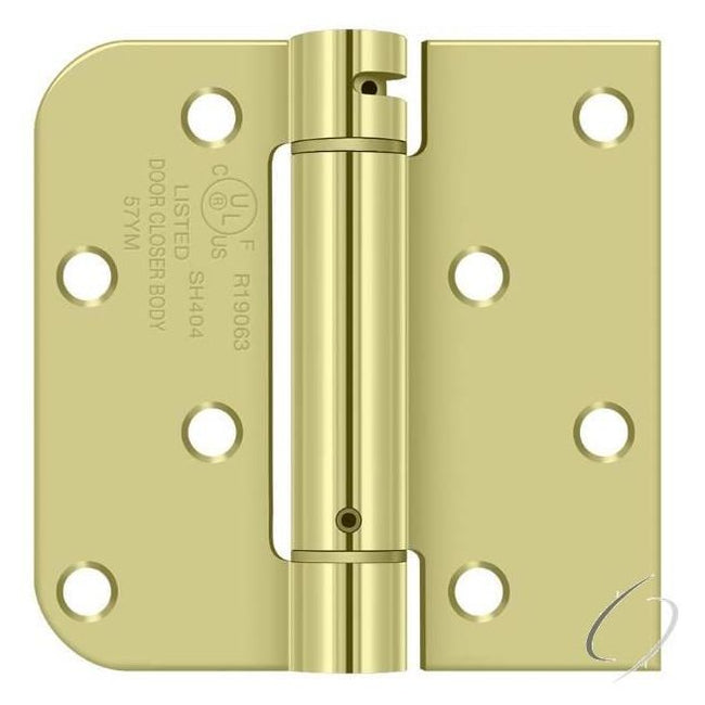 DSH4R5TT2D 4" x 4" 5/8" Radius by Square Spring Hinge; Zinc Dichromate Plated Finish