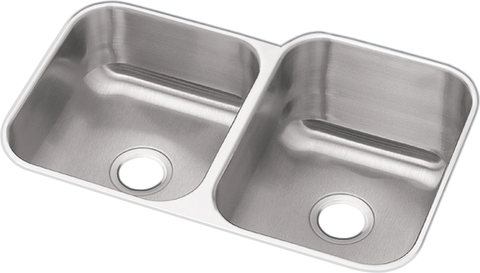Elkay DXUH312010L - DXUH312010L Dayton Stainless Steel 31-3/4" x 20-1/2" x 10", Offset Double Bowl U