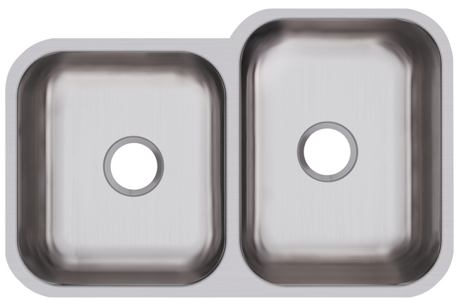 Elkay DXUH312010L - DXUH312010L Dayton Stainless Steel 31-3/4" x 20-1/2" x 10", Offset Double Bowl U