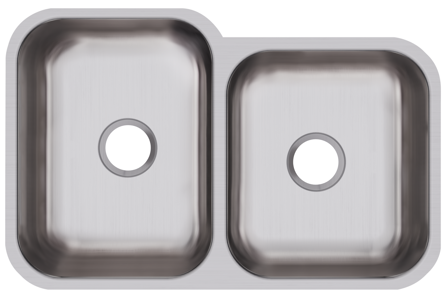 Elkay DXUH312010R - Dayton Stainless Steel 31-3/4" x 20-1/2" x 10", Offset Double Bowl Undermount Si