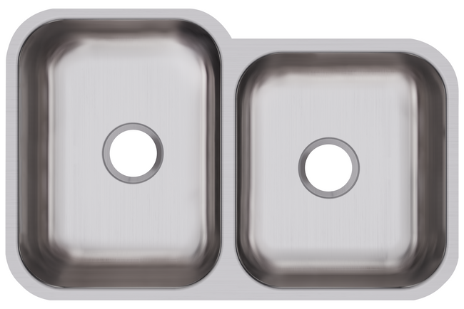 Elkay DXUH312010R - Dayton Stainless Steel 31-3/4" x 20-1/2" x 10", Offset Double Bowl Undermount Si