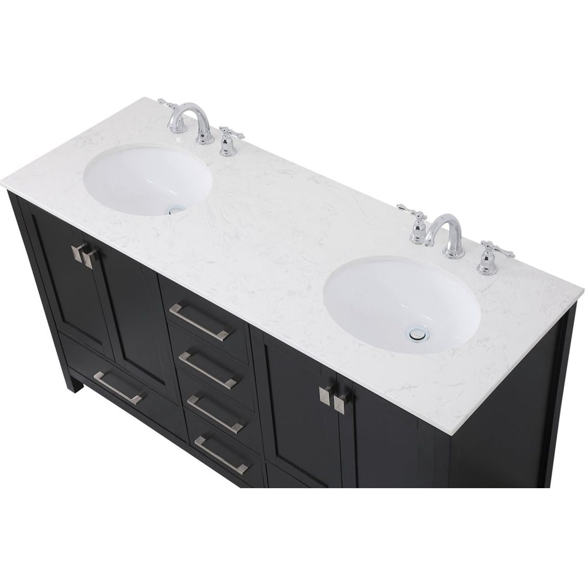 VF18860DBK 60" Double Bathroom Vanity in Black