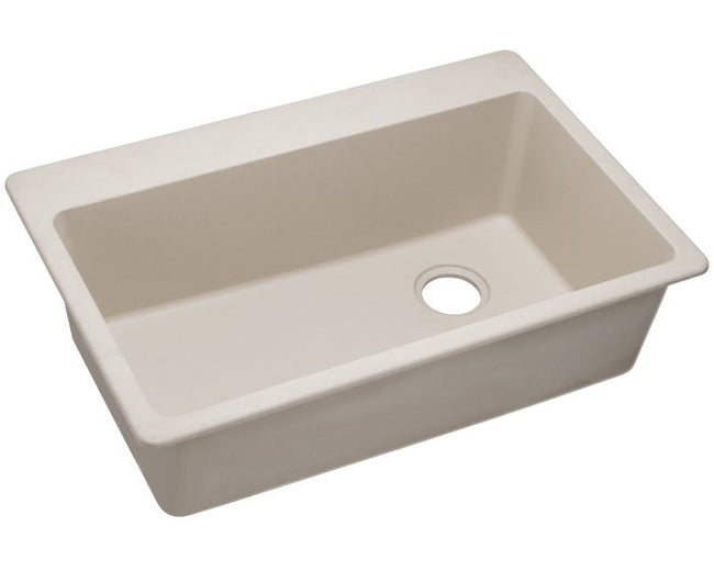 Elkay ELG13322BQ0 - Elkay Quartz Classic 33" x 22" x 9-1/2" Single Bowl Drop-in Sink, Bisque