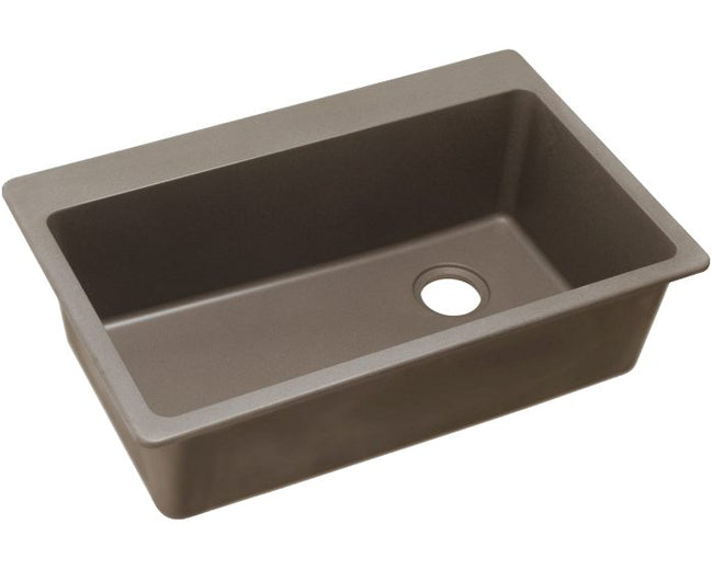 Elkay ELG13322GR0 - Elkay Quartz Classic 33" x 22" x 9-1/2" Single Bowl Drop-in Sink, Greige