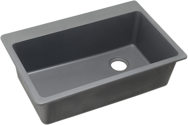 Elkay ELG13322GS0 - Elkay Quartz Classic 33" x 22" x 9-1/2", Single Bowl Drop-in Sink, Greystone
