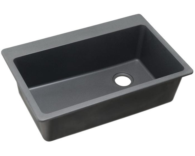 Elkay ELG13322GY0 - Elkay Quartz Classic 33" x 22" x 9-1/2" Single Bowl Drop-in Sink, Dusk Gray