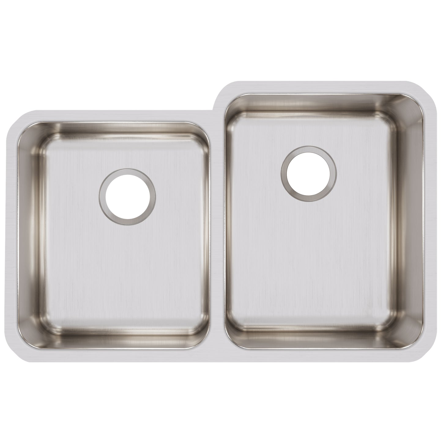 Elkay ELUH3120L - 31-1/4" x 20-1/2" Lustertone Classic Stainless Steel Offset Double Bowl Undermount Kitchen Sink