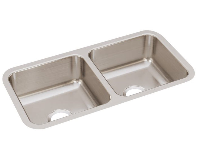 Elkay ELUH3116 - 18 Gauge Stainless Steel 31.75" x 16.5" x 7.5" Double Bowl Undermount Kitchen Sink
