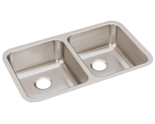 Elkay ELUH3118 - 18 Gauge Stainless Steel 30.75" x 18.5" x 7.875" Double Bowl Undermount Kitchen Sin