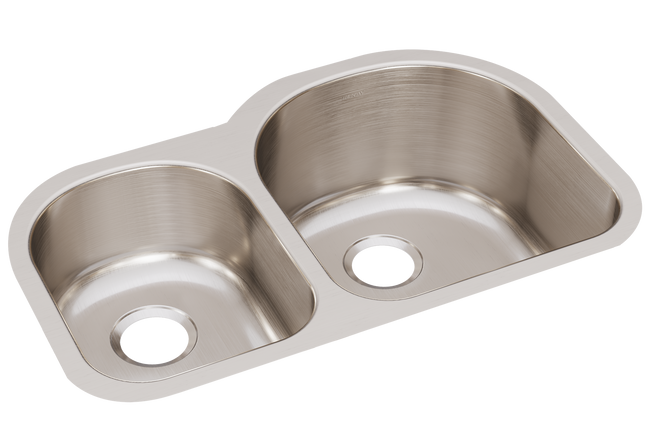 Elkay ELUH311910L - Elkay Lustertone Classic Stainless Steel 31-1/4" x 20" x 10", Offset 40/60 Doubl