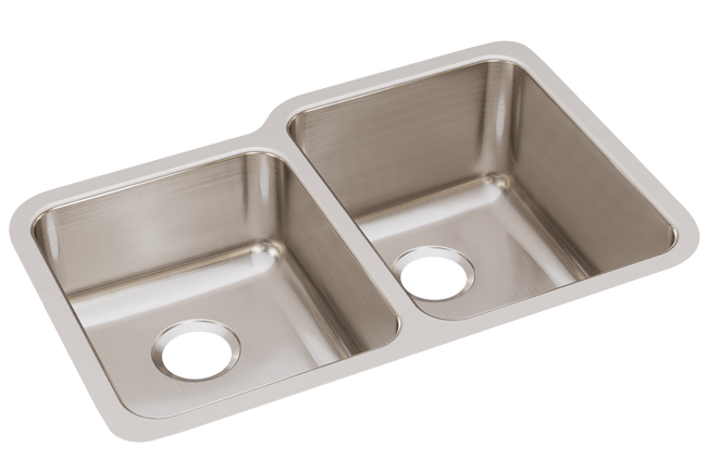 Elkay ELUH3120LPD - Elkay Lustertone Classic Stainless Steel, 31-1/4" x 20-1/2" x 9-7/8", Offset Dou