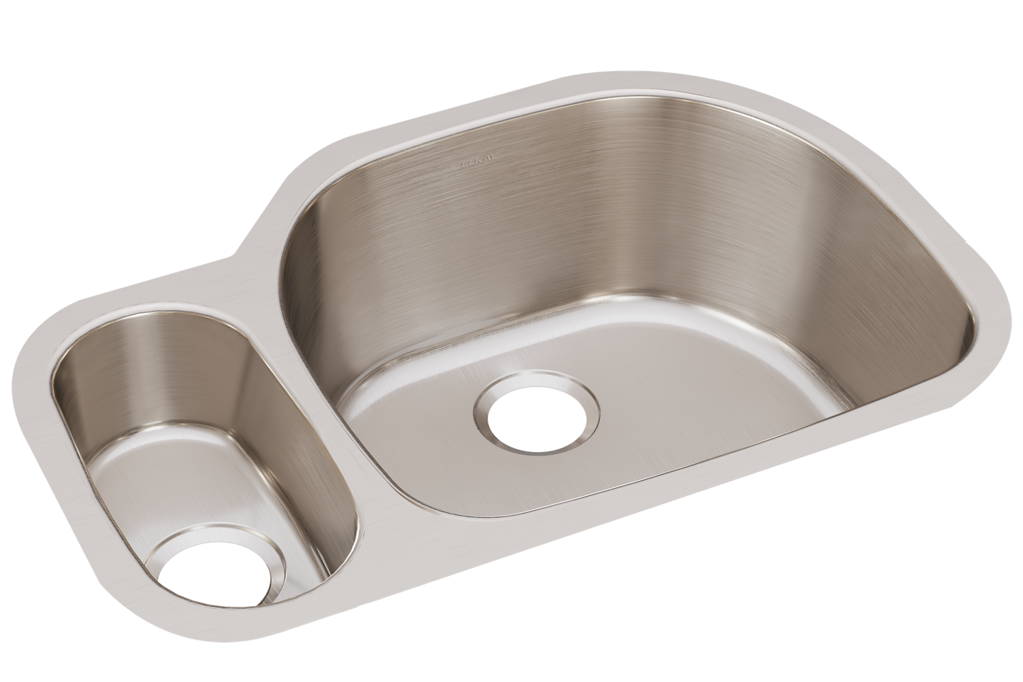 Elkay ELUH322110L - Elkay Lustertone Classic Stainless Steel 31-1/2" x 21-1/8" x 10", 30/70 Offset D
