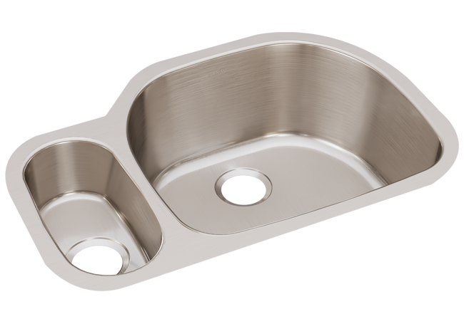 Elkay ELUH322110L - Elkay Lustertone Classic Stainless Steel 31-1/2" x 21-1/8" x 10", 30/70 Offset D