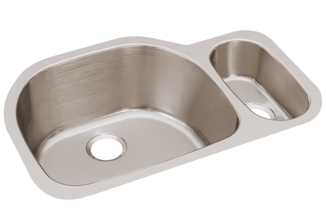 Elkay ELUH322110R - Elkay Lustertone Classic Stainless Steel 31-1/2" x 21-1/8" x 10", Offset 70/30 D
