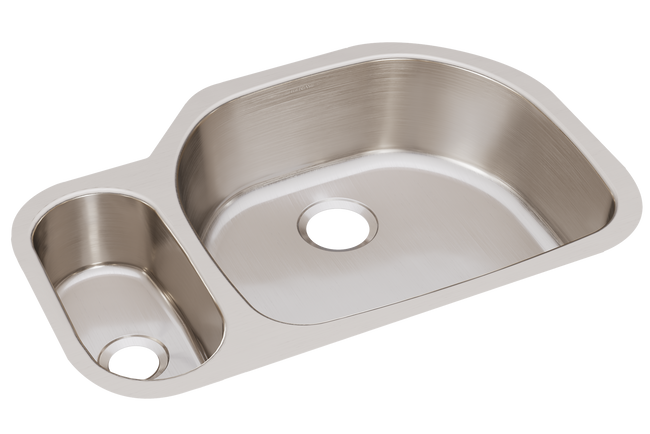 Elkay ELUH3221L - Elkay Lustertone Classic Stainless Steel, 31-1/2" x 21-1/8" x 7-1/2", 30/70 Offset