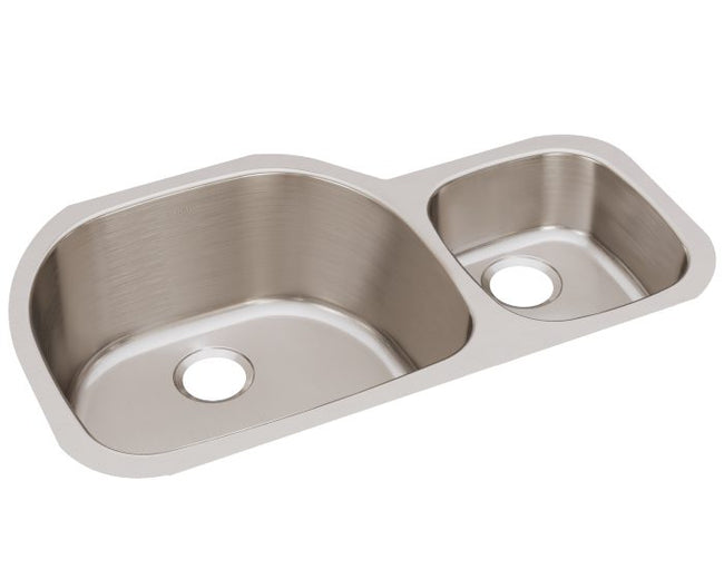 Elkay ELUH362110R - Elkay Lustertone Classic Stainless Steel 36-1/4" x 21-1/8" x 10", Offset 60/40 D