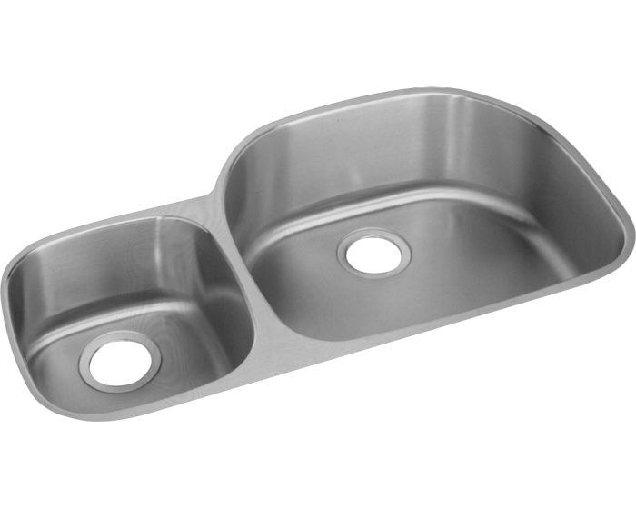 Elkay ELUH3621L - Elkay Lustertone Classic Stainless Steel, 36-1/4" x 21-1/8" x 7-1/2", Offset 40/60