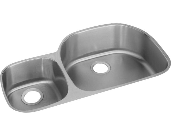 Elkay ELUH3621L - Elkay Lustertone Classic Stainless Steel, 36-1/4" x 21-1/8" x 7-1/2", Offset 40/60