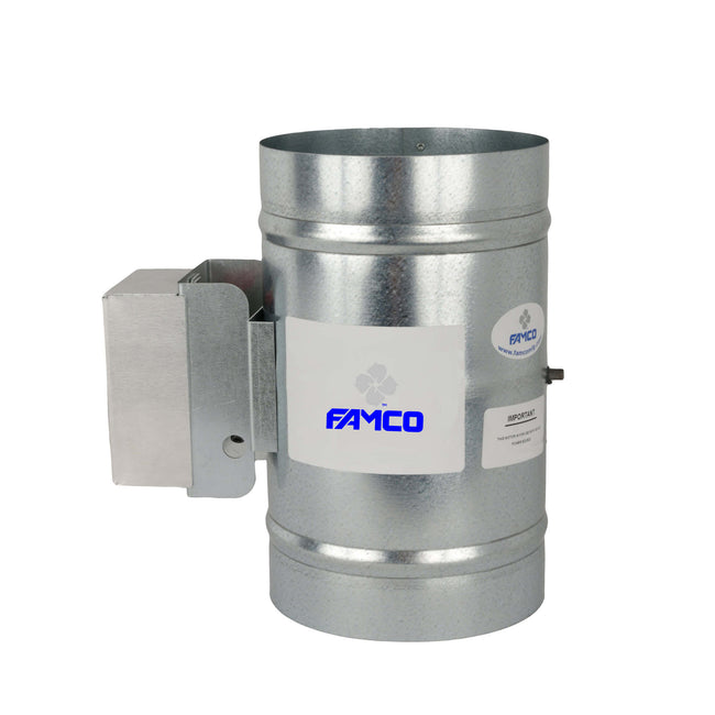 8" Round Motorized Damper - Normally Closed - 28 Gauge