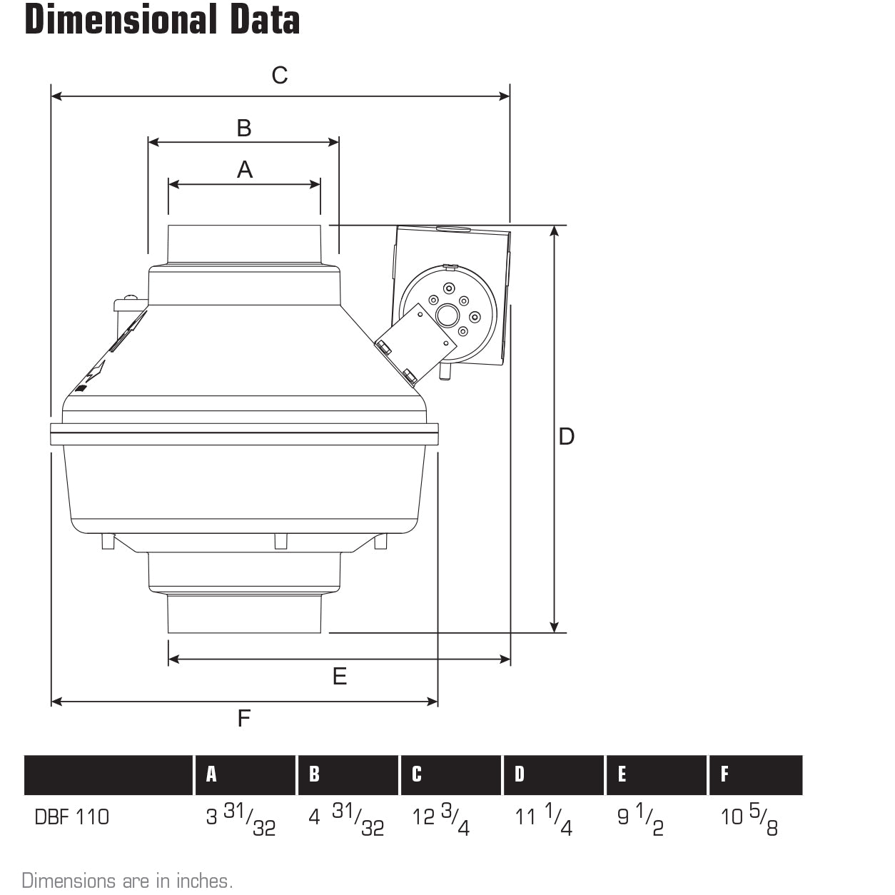 Fantech DBF 110 - 4" Duct Booster Fan