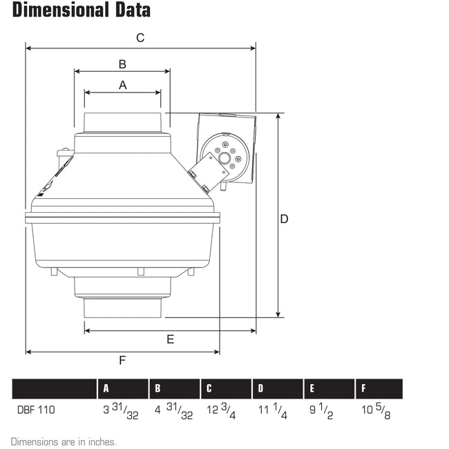 Fantech DBF 110 - 4" Duct Booster Fan